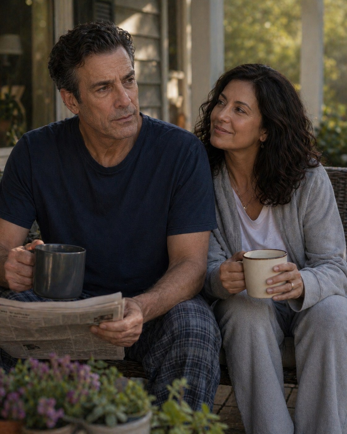 Tony Iavarone enjoying a quiet porch morning with family