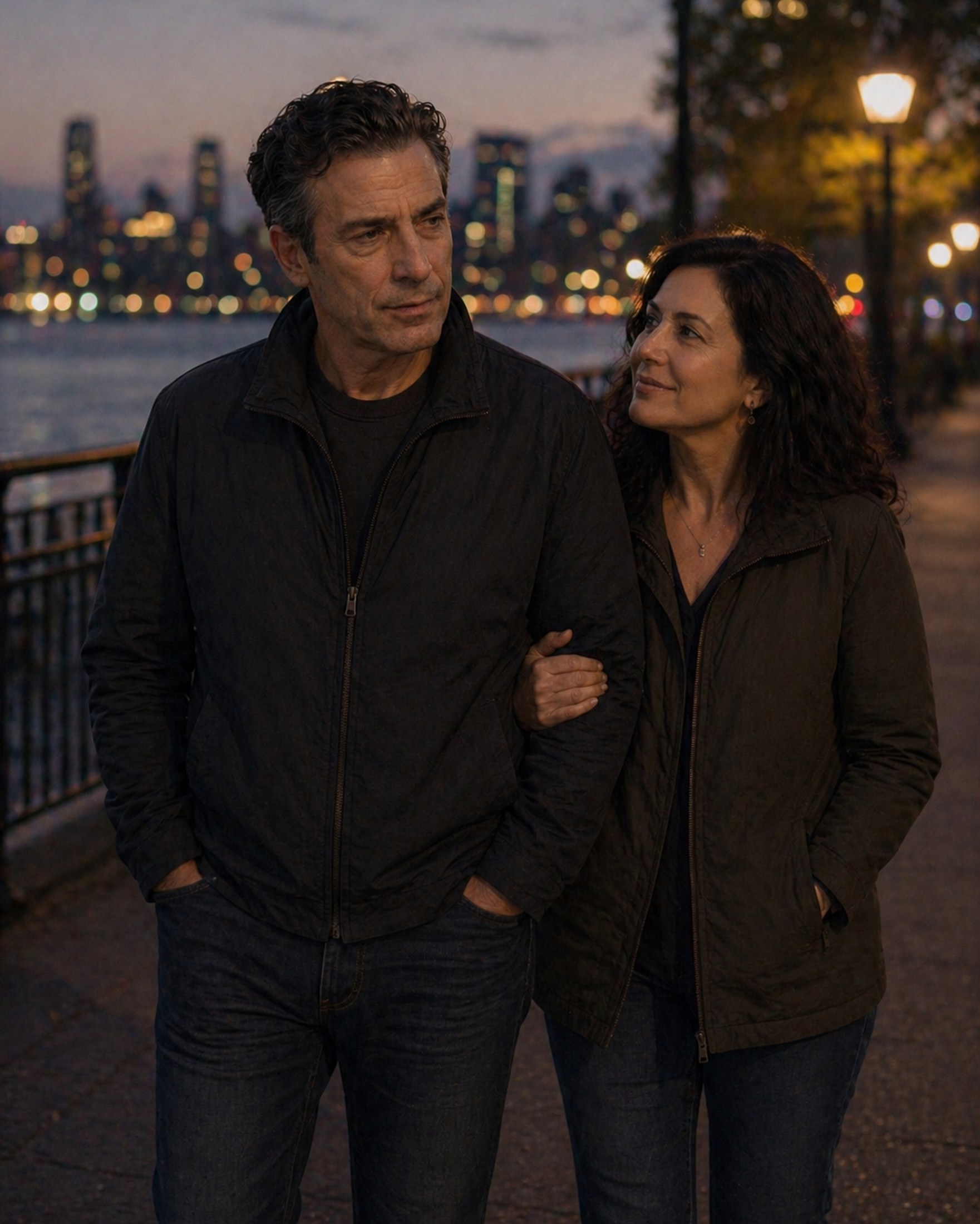 Tony Iavarone walking with his wife by the waterfront