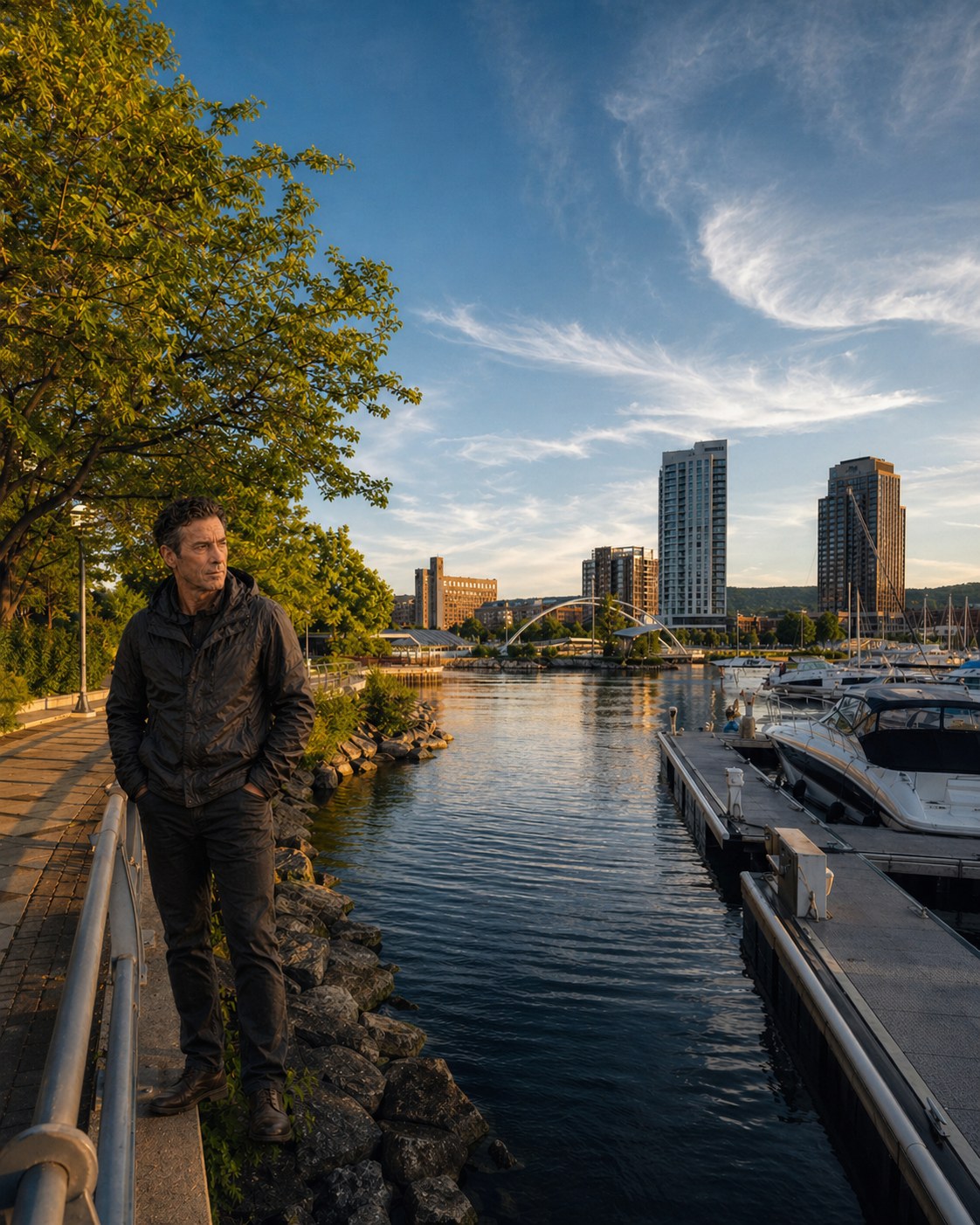Tony Iavarone near the Hamilton waterfront crime drama setting